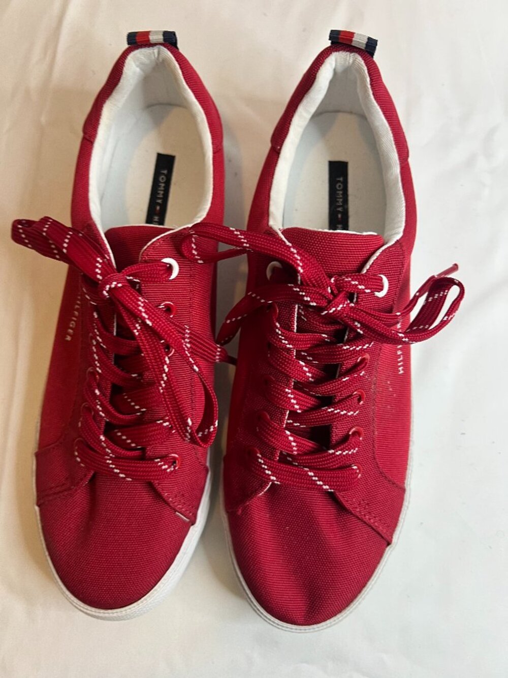 Tommy Hilfiger red canvas sneakers in Size 9 US